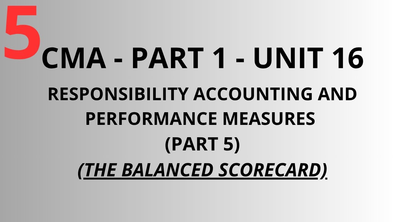 أ. مدحت خالد | CMA PART 1 - UNIT 16 (PART 5): Performance Measures (The Balanced Scorecard)