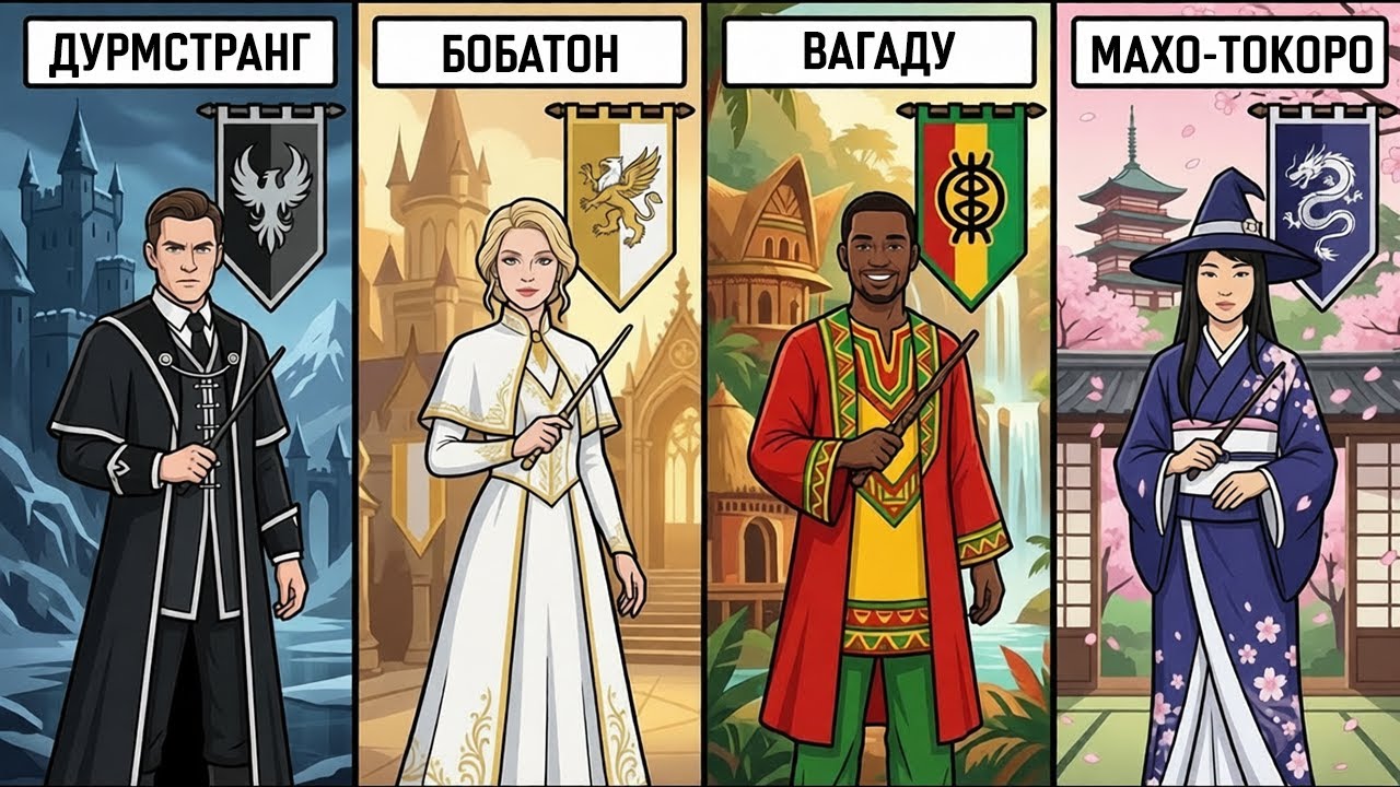 Разбор всех 11 школ волшебников в Гарри Поттере