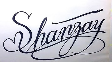 Shanzay Name Signature Calligraphy Status | How to Cursive write with cut Marker #shanzay @shanzay