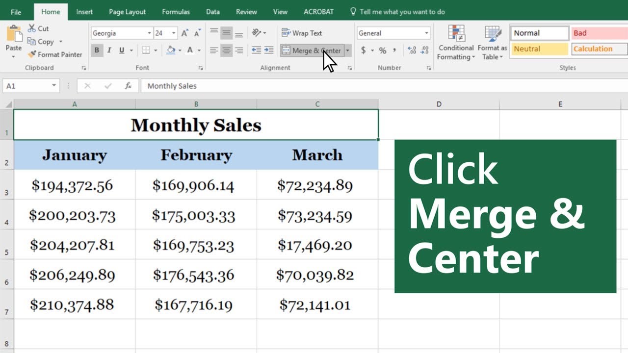 how to adjust merge cells in excel without losing data