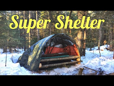 Building a Super Shelter Bushcraft Camp 