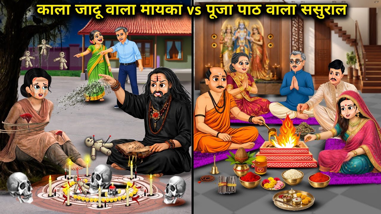 काला जादू करने वाला माइका vs पूजा पाठ करने वाला ससुराल || Cartoon Videos || Black magic practitioner