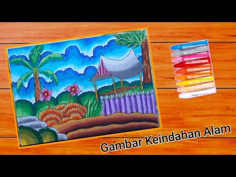 Cara Menggambar Langit Dan Lingkungan Alamnya Dan Pemandangan Alamnya Gradasi Warna Oil Pastel Youtube