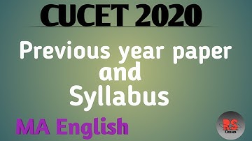 Cucet MA. English || Syllabus and Previous year paper|| RS Classes