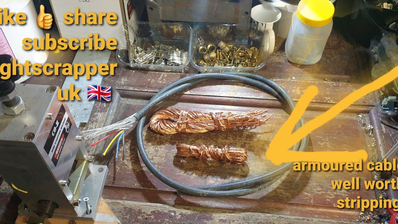 stripping armoured cable copper bare bright YouTube