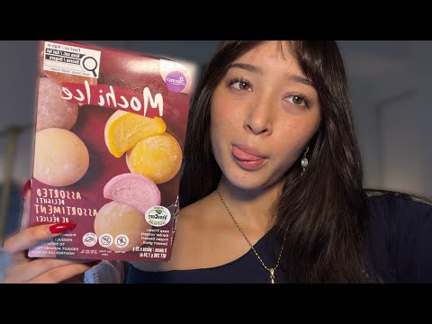 ASMR TRYING ICE CREAM MOCHI (So Tingly) 