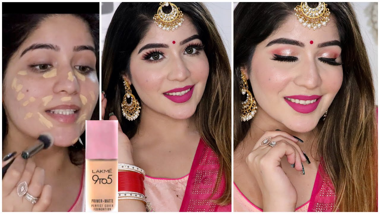 How To Do Parlour Makeup At Home In HIndi - YouTube