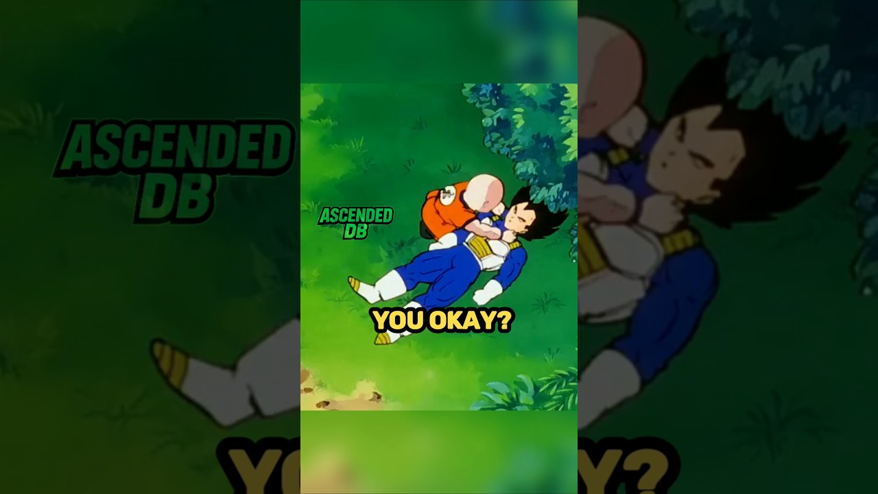 Krillin gives Vegeta a Senzu Bean