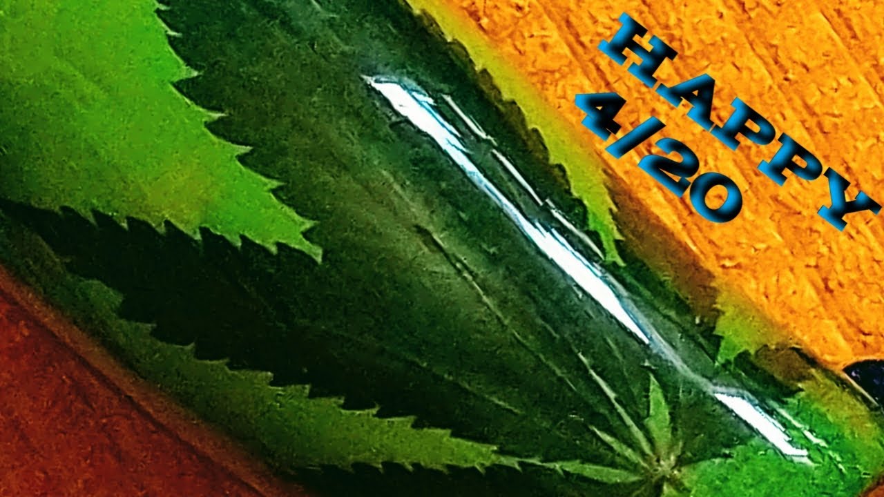 Cannabis Leaf//Epoxy Tumbler//Mod Podge//Epoxy Damage Repair