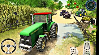 Farming tractor Driving simulation gameplay walkthrough android - tractor trolley cargo game 2021 screenshot 4