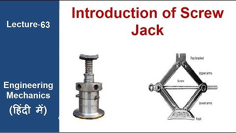 Screw Jack, introduction of Screw jack #friction #lecture 63 #ENGINEERING MECHANICS