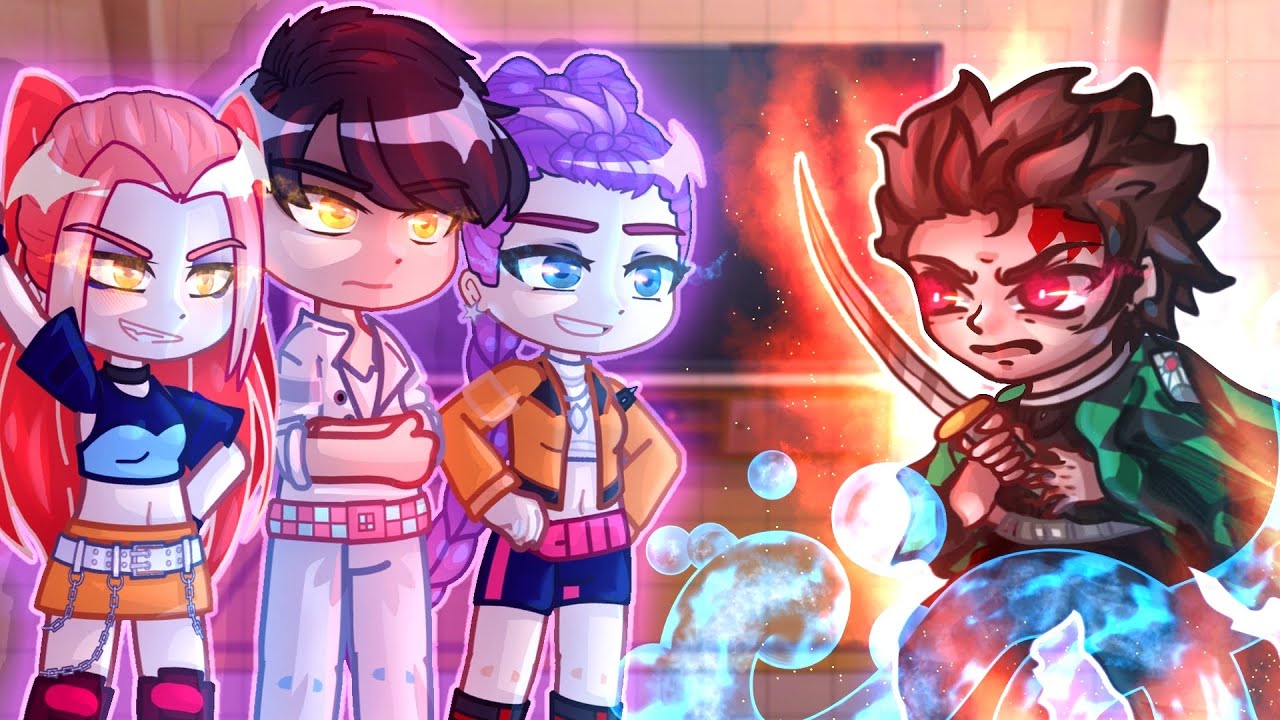 K-pop Demon Hunters react to Demon Slayer // Gacha React