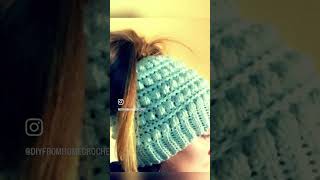 Free Crochet Hat Pattern How To Crochet A Messy Bun Hat