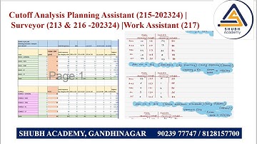 Cutoff Analysis Planning Assistant (215-202324) | Surveyor (213 & 216 -202324) |Work Assistant (217)