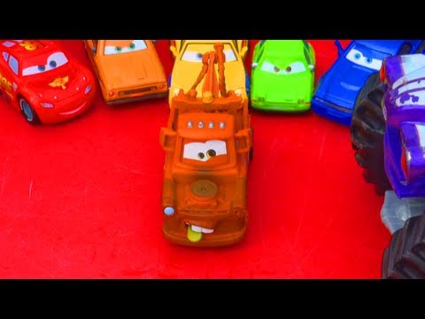 Cars 2 Quick Changers Mater Wasabi Tongue VS Grave Digger Disney Pixar Crash Damage Changer Mattel