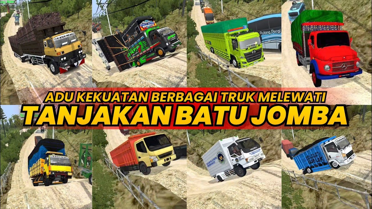 Challenge Berbagai Jenis Truk Melewati Tanjakan Viral Batu JOMBA di BUSSID‼️
