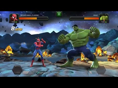 Marvel contest of champions Spiderman vs Hulk HD - YouTube