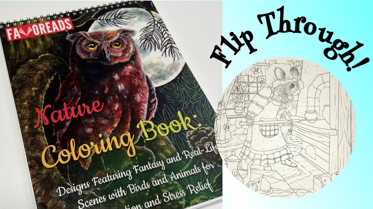 Favoreads - Nature Coloring Book Flip Through - YouTube