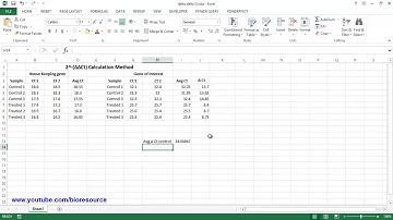 How to calculate delta delta Ct in Excel
