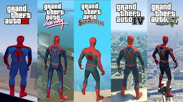 Evolution of Spider-Man Jumping From Highest Point in All GTA Games