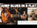 Jump blues in bb  guitar solo lesson wtabs