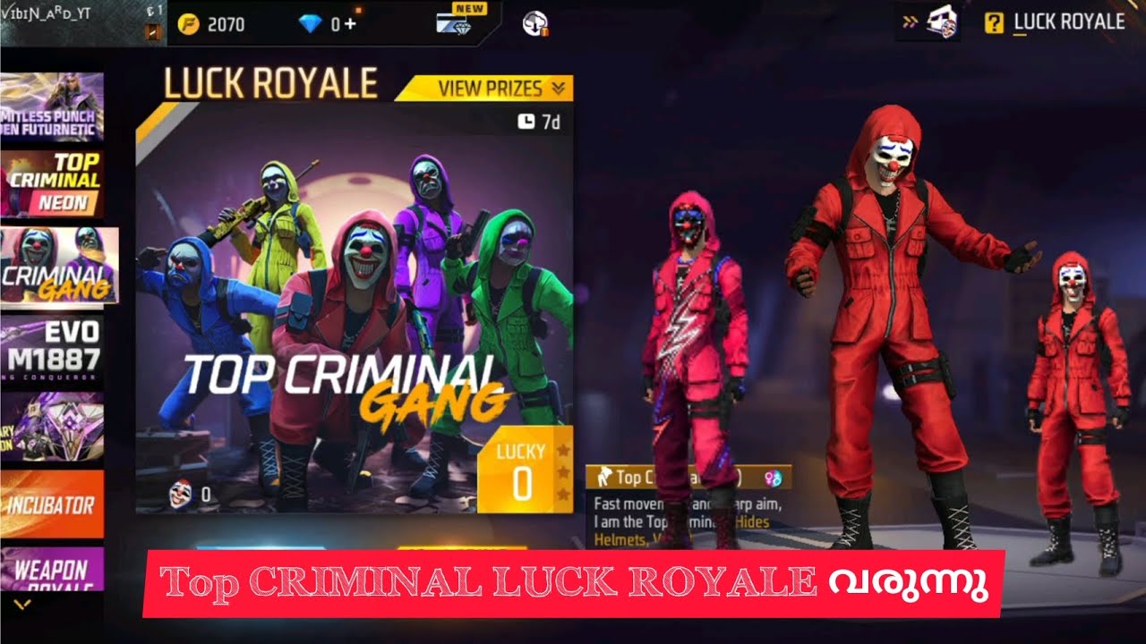Top CRIMINAL LUCK ROYALE വരുന്നു 😱🤡💔