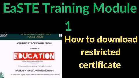 Certificate download | EaSTE Project | Certificate is available on QAED APP|Step by step guidelines