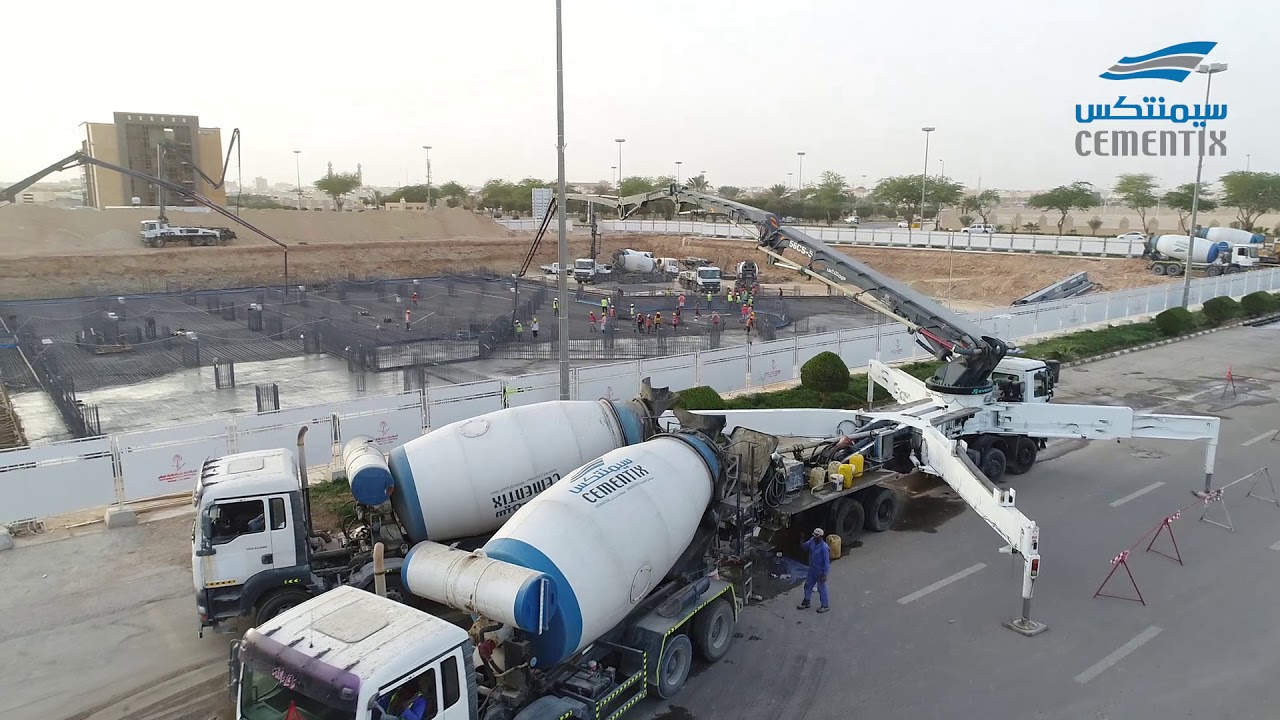 صبه لبشه خرسانه ٦٠٠٠ متر من شركة سيمنتكس للخرسانه