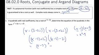IB MAI HL - 8.02.0 Conjugate Roots and Quadratics