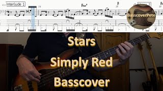 Simply Red - Stars.  Bass Cover Tabs Score (standard notation) Chords Transcription