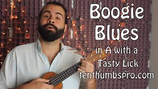 Video thumbnail of "12 bar shuffle blues in A - Ukulele Lesson - Easy Ukulele Blues Tutorial"