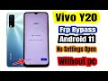 Vivo Y20 Y12S Frp Bypass  Android 12 100% Working Method  // Vivo Y20G frp Bypass Without Pc
