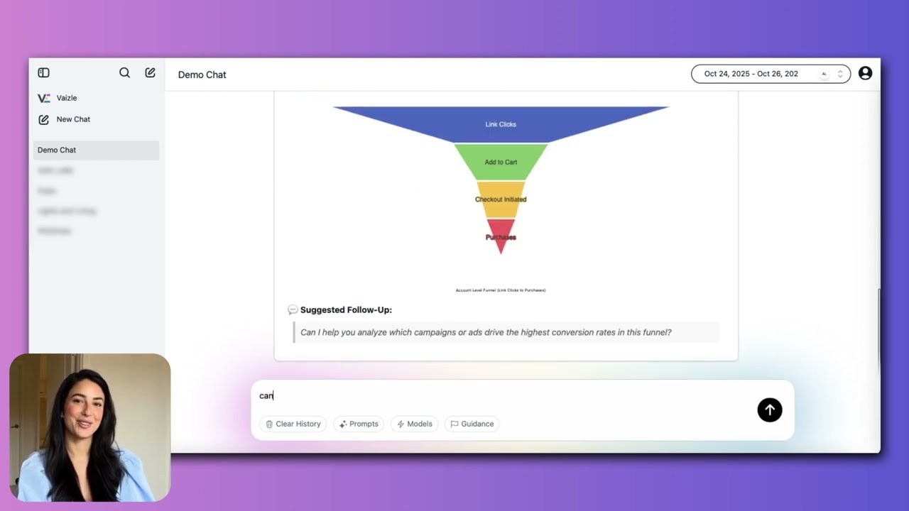 How to Get Started with Vaizle AI? Ask Your First Meta Ads Analysis Question | 2 Minutes Walkthrough