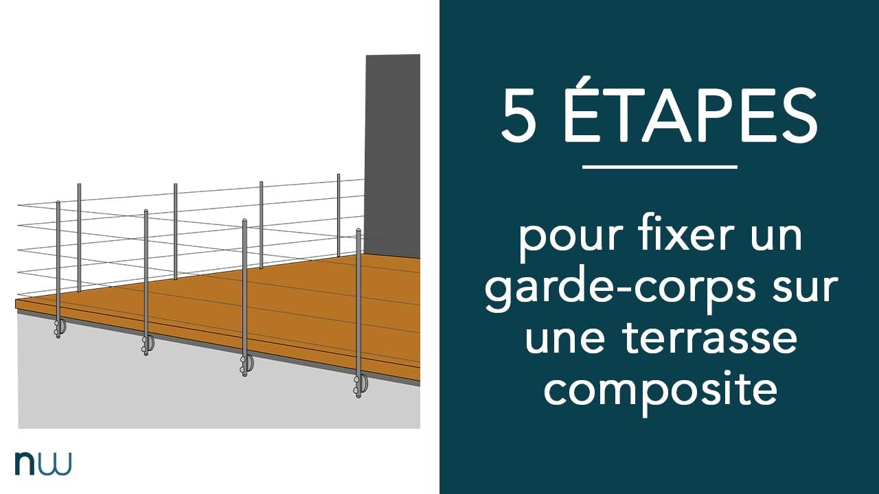 Poser un garde-corps sur une terrasse composite en 5 étapes - YouTube