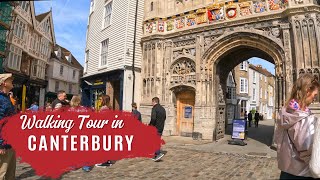 CANTERBURY Sunny Day, ENGLAND , 4K - Walking Tour