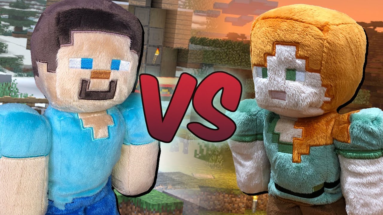 Steve VS Alex - Super Smash Bros. Plush - YouTube