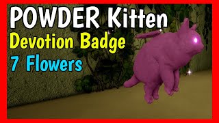 How To Get Powder Kittten In Kitten Game Roblox Devotion Badge 7 Flowers