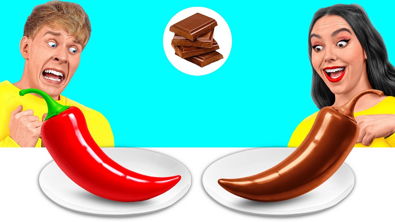 Челлендж. Шоколадная Еда vs Настоящая Еда с Уэнсдей Аддамс | Съедобная Битва от Jelly DO Challenge