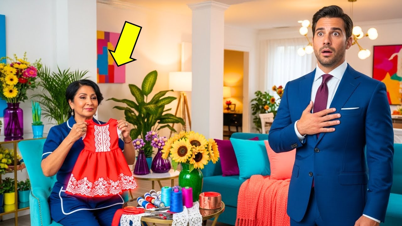 UN MILLONARIO VE A LIMPIADORA COSIENDO VESTIDO NAVIDEÑO PARA SU HIJA... Y QUEDA IMPACTADO!