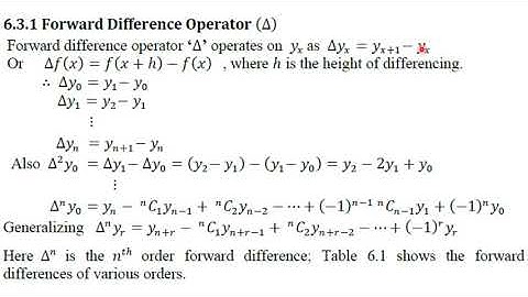 1_Finite_differences_and_operators | Forward Difference | Numerical Analysis | Numerical Methods