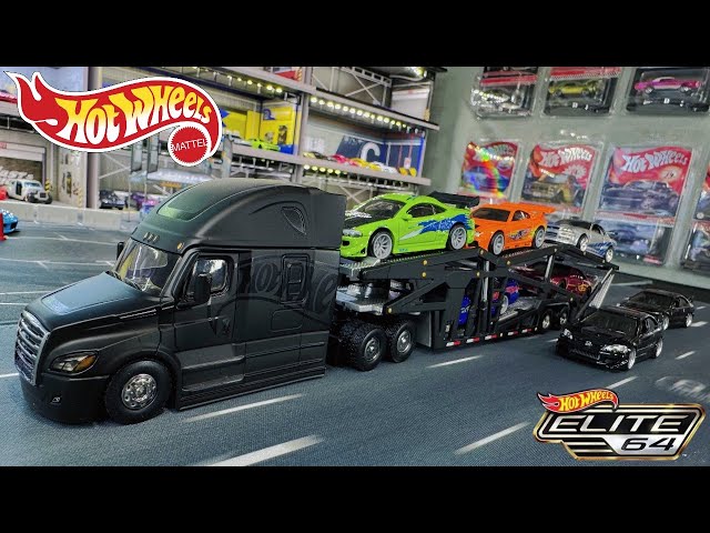 Hot Wheels Elite 64 freightliner Cascadia & BMW Wagon Unboxing and