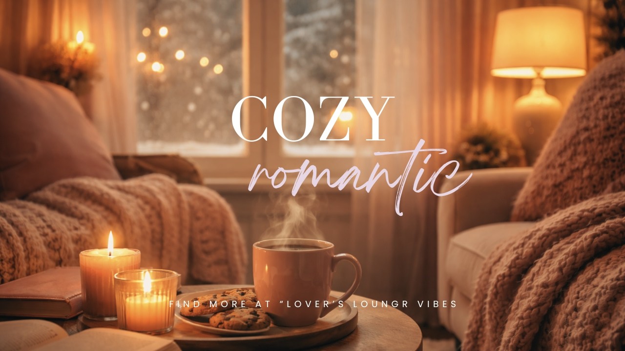 Cozy Romantic Night Music 💗 Soft Jazz + Fireplace Ambience • Relaxing Vibes