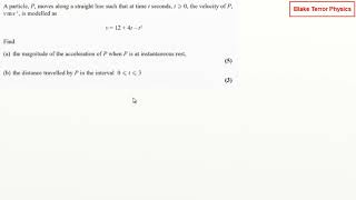 Kinematics: Variable Acceleration Question (Easy)