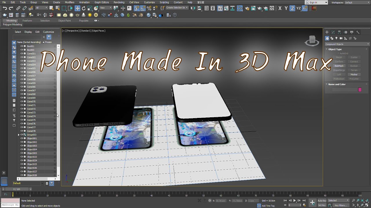 Phone Made By 3D Max_Chrome Mix - YouTube
