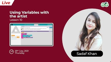 Using Variables with the artist| Lesson 10| Course F| Code.org| Sadaf Khan | GeeksforGeeks School