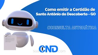 Como emitir a certidao negativa municipal de Santo Antonio do Descoberto em meno
