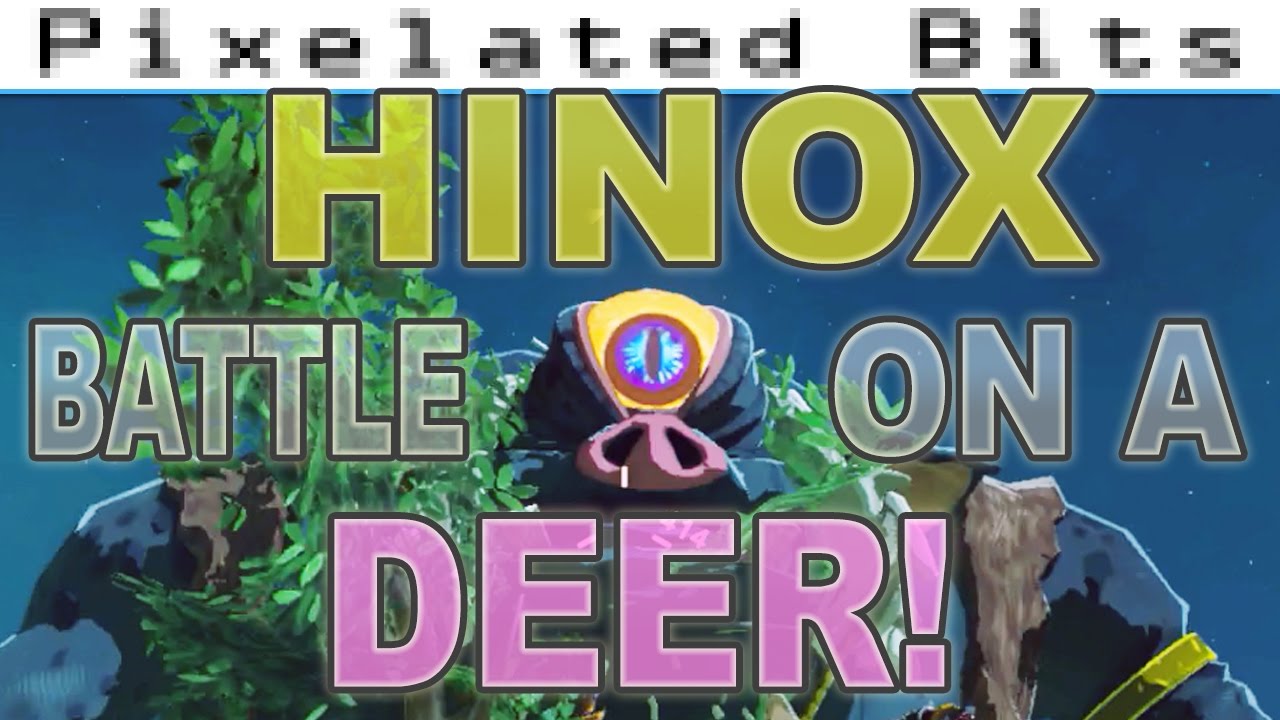 Fighting a HINOX while riding a DEER in Zelda: Breath of the Wild
