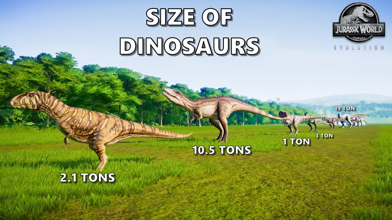 DINOSAURS SIZE Comparison | Jurassic World Evolution - YouTube