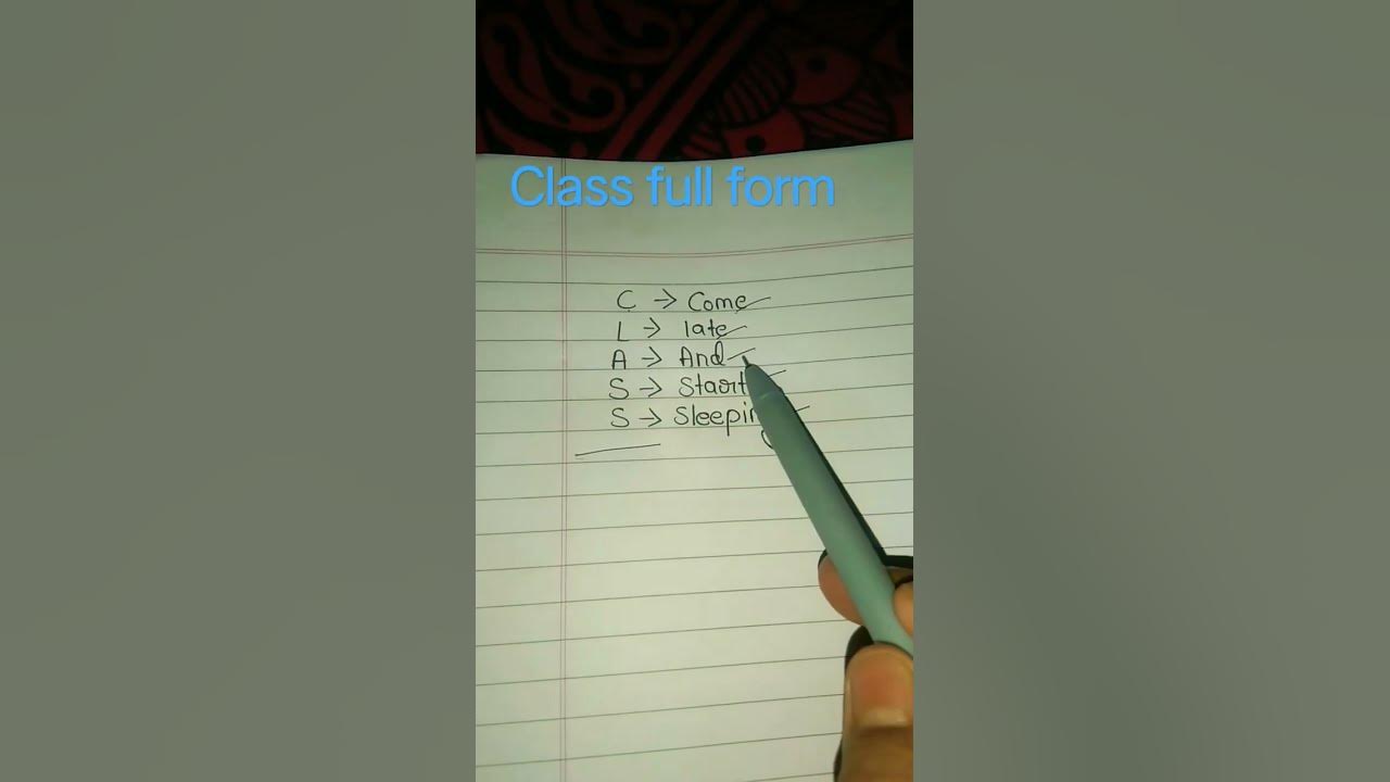Class full form youtube