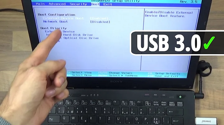 How to Boot from USB 3.0 drive on a VAIO Laptop